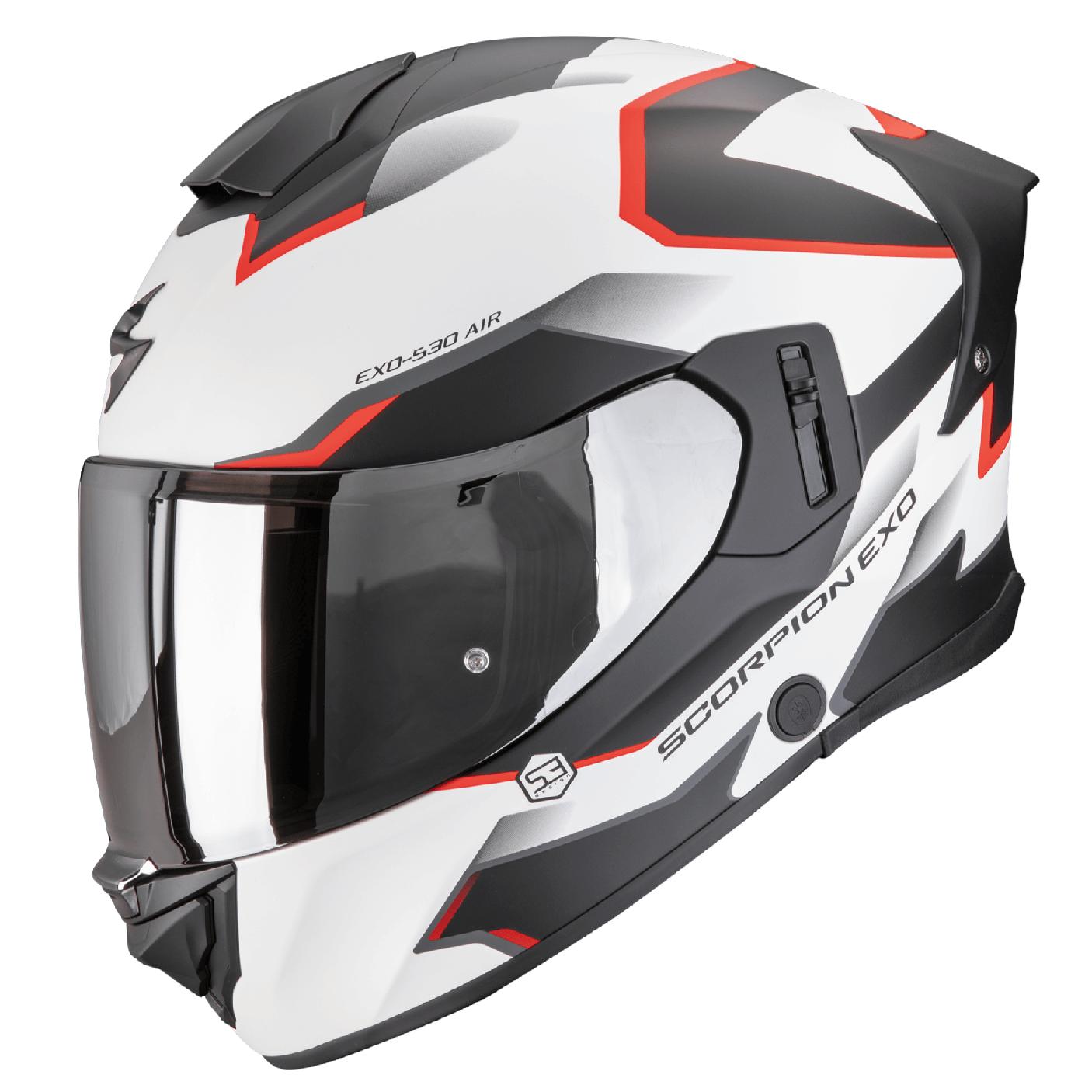 Scorpion EXO-530 AIR CLIP Matt Weiß-Schwarz-Rot