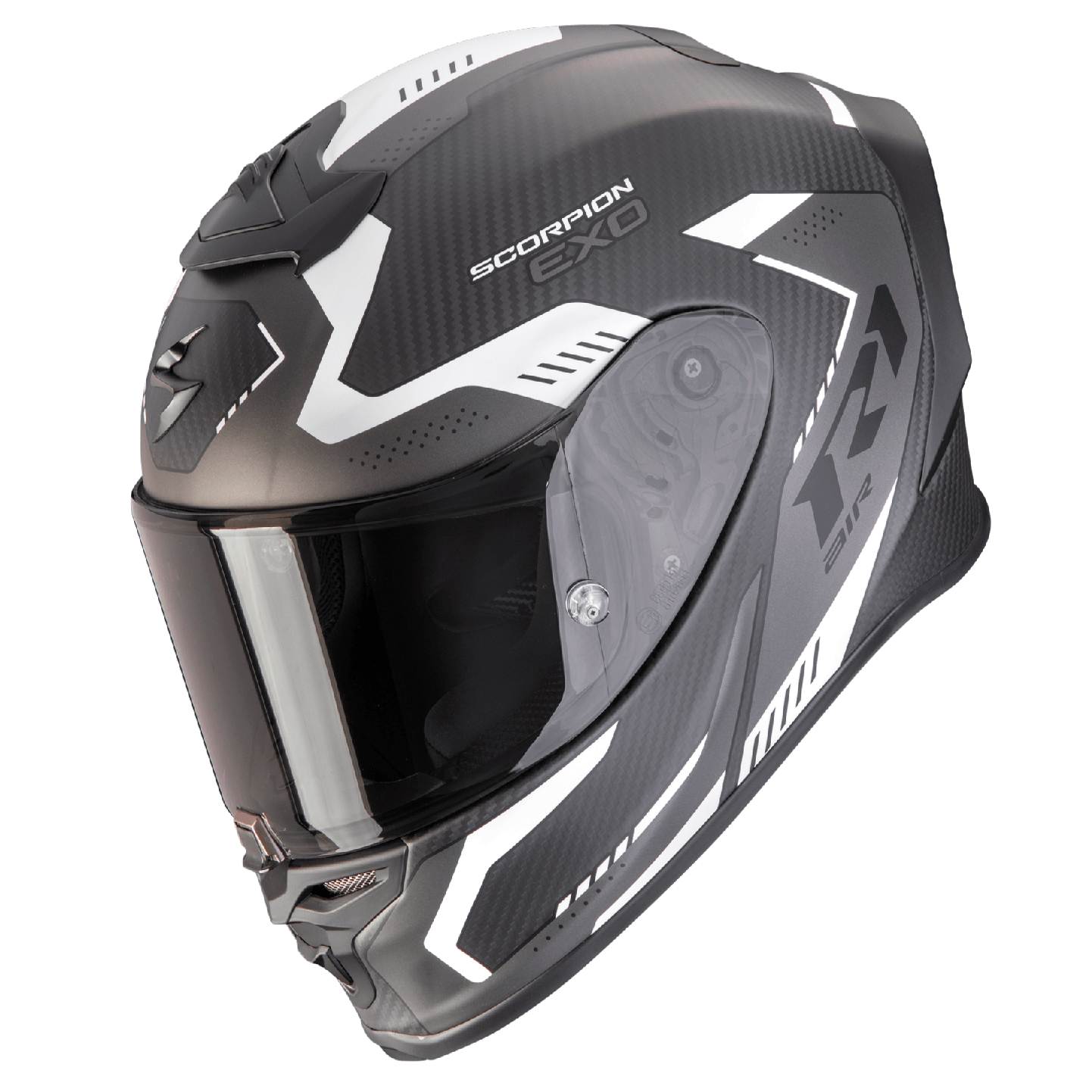 Scorpion EXO-R1 EVO CARBON AIR PROPEL Matt-Schwarz-Silber