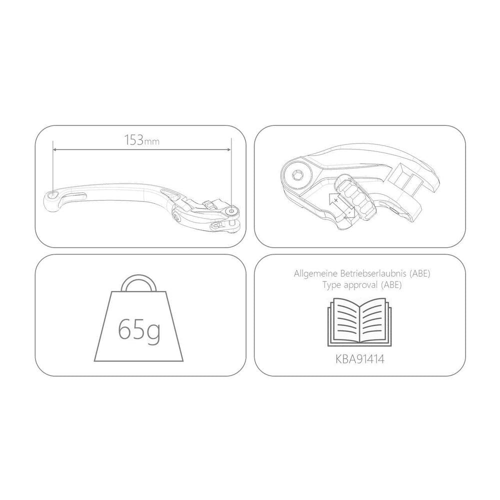 Kupplungshebel Clubsport lang & klappbar MG Biketec für KTM 1390 Superduke MY2024-