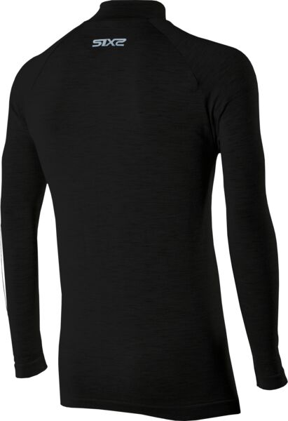 SIXS TS3 Merino Langarm Shirt hoher Kragen | Wool Black