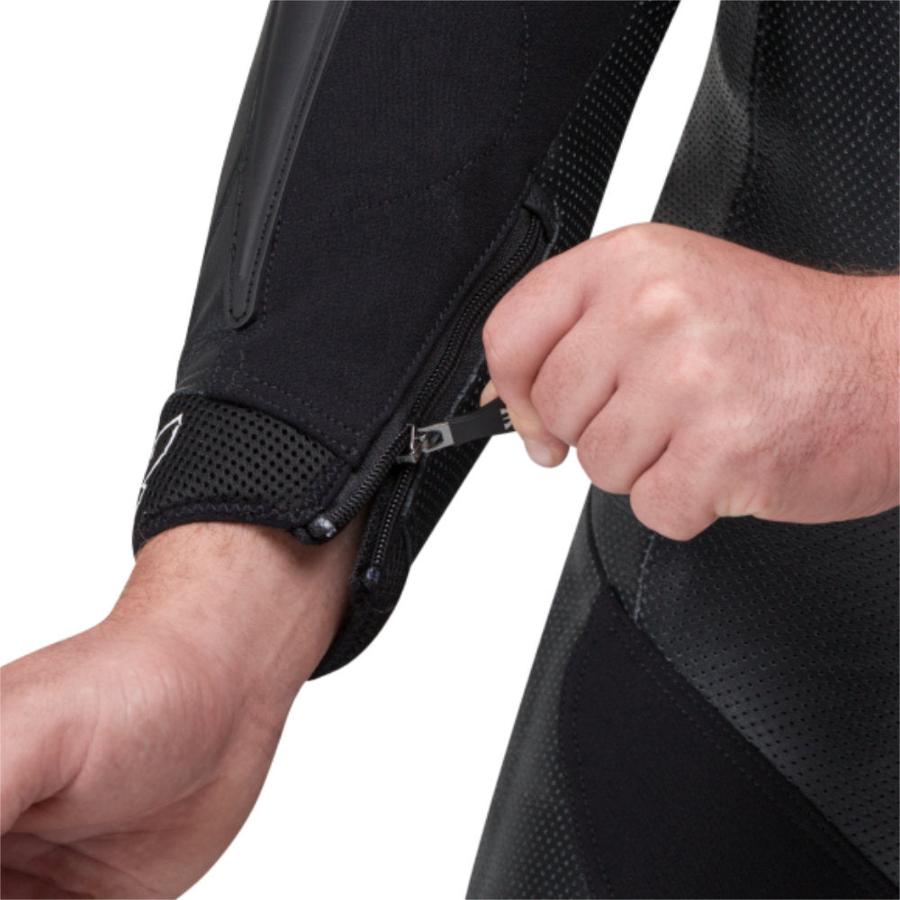 PSI ALPHA Einteiler Lederkombi Herren Schwarz-weiss