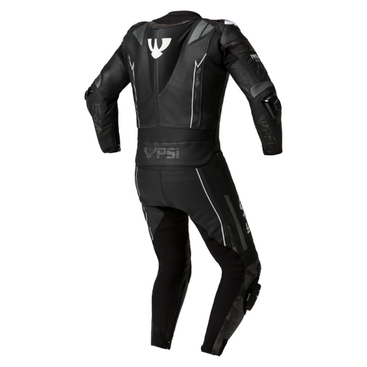 PSI DELTA Zweiteiler Lederkombi Herren Schwarz-grau-weiss