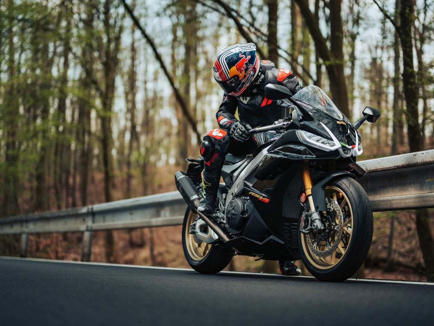 PSI DELTA Zweiteiler Lederkombi Herren Schwarz-rot-weiss