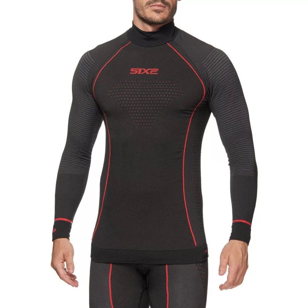 SIXS TS3W Langarm Shirt | Thermo | black-red