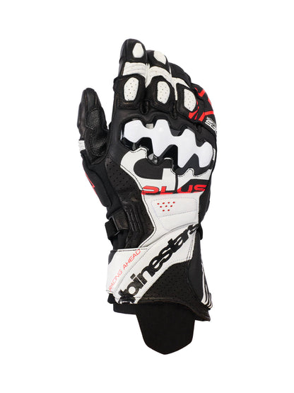 Alpinestars GP PLUS R V3 LEATHER GLOVES | black-white-red fluo