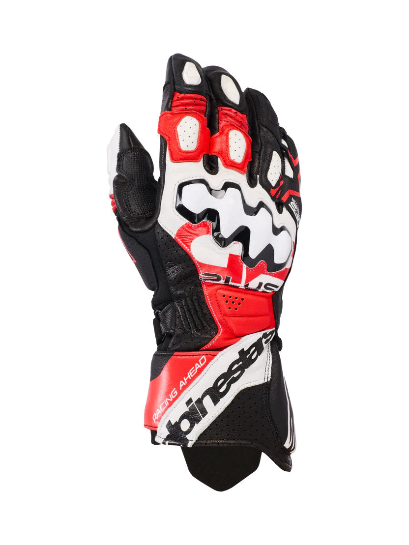 Alpinestars GP PLUS R V3 LEATHER GLOVES | black-white-bright red