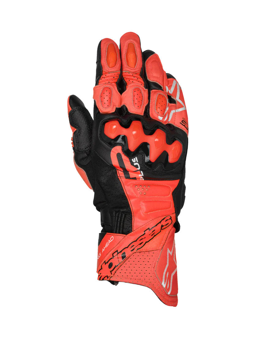 Alpinestars GP PLUS R V3 LEATHER GLOVES | bright red-red fluo-black