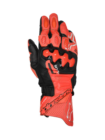 Alpinestars GP PLUS R V3 LEATHER GLOVES | bright red-red fluo-black