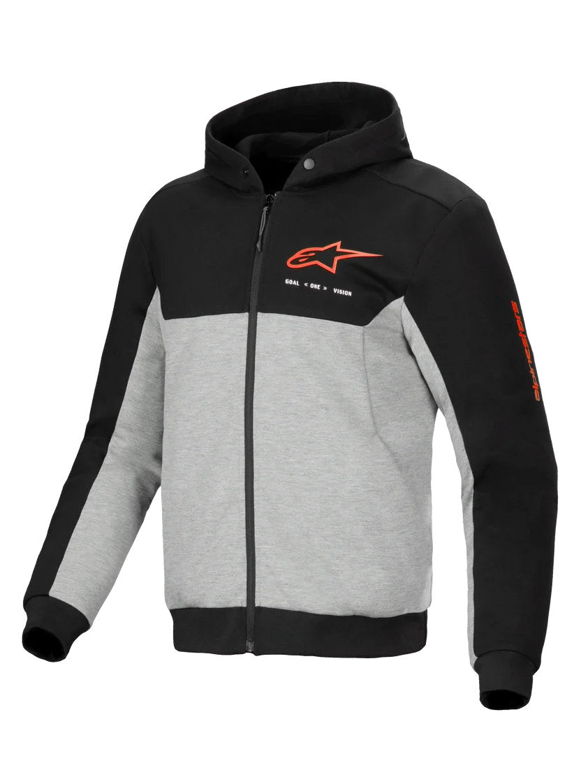 Alpinestars Chrome V2 Sport Hoodie | Black Gray Heather Red Fluo