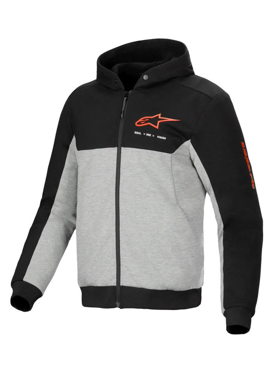 Alpinestars Chrome V2 Sport Hoodie | Black Gray Heather Red Fluo