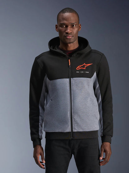 Alpinestars Chrome V2 Sport Hoodie | Black Gray Heather Red Fluo