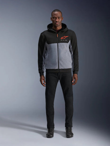 Alpinestars Chrome V2 Sport Hoodie | Black Gray Heather Red Fluo
