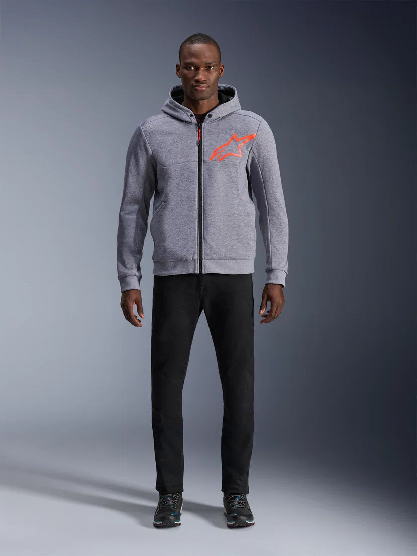 Alpinestars Chrome V2 Sport Hoodie | Gray Heather Red Fluo