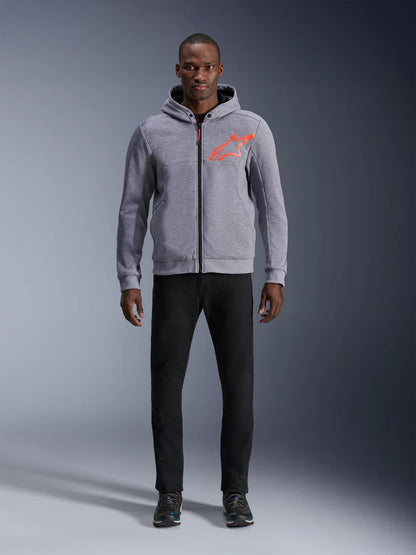 Alpinestars Chrome V2 Sport Hoodie | Gray Heather Red Fluo