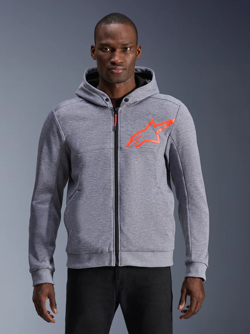 Alpinestars Chrome V2 Sport Hoodie | Gray Heather Red Fluo