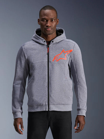 Alpinestars Chrome V2 Sport Hoodie | Gray Heather Red Fluo
