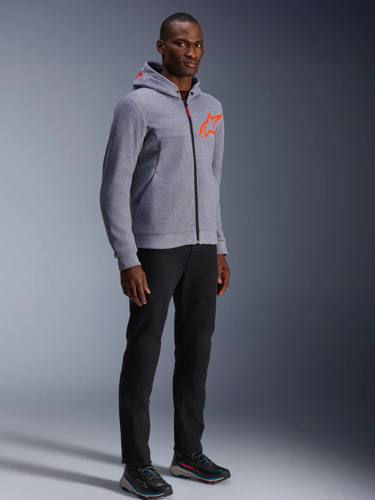 Alpinestars Chrome V2 Sport Hoodie | Gray Heather Red Fluo