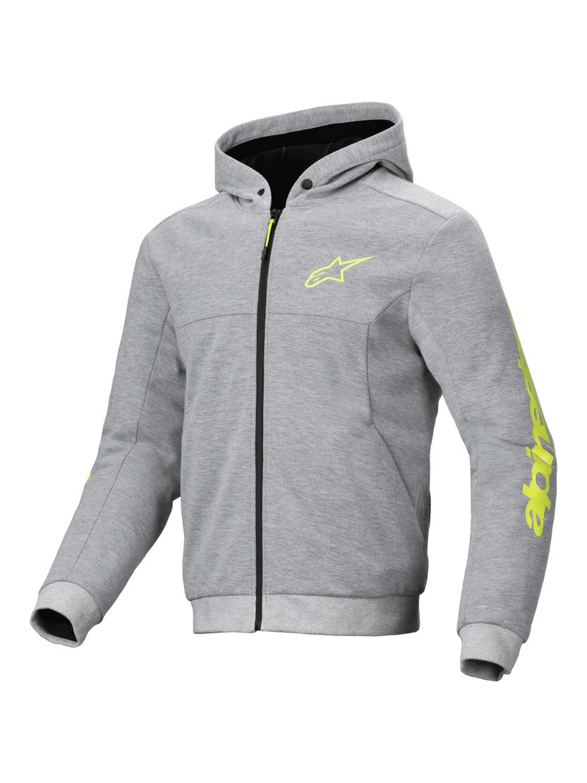 Alpinestars Chrome V2 Sport Hoodie | Gray Heather Fluo Yellow