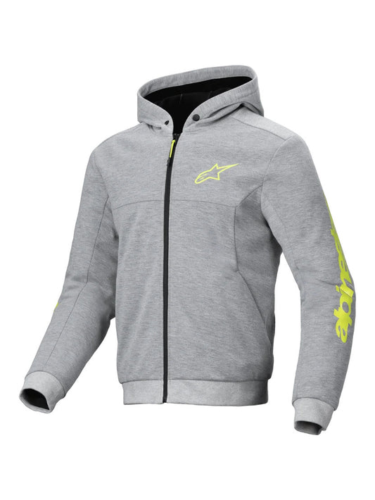 Alpinestars Chrome V2 Sport Hoodie | Gray Heather Fluo Yellow