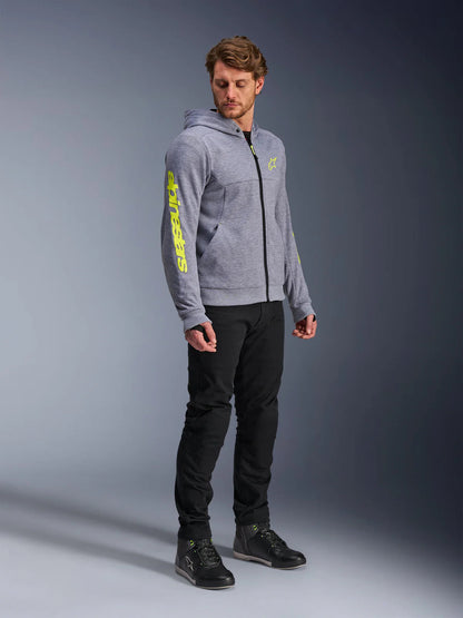 Alpinestars Chrome V2 Sport Hoodie | Gray Heather Fluo Yellow
