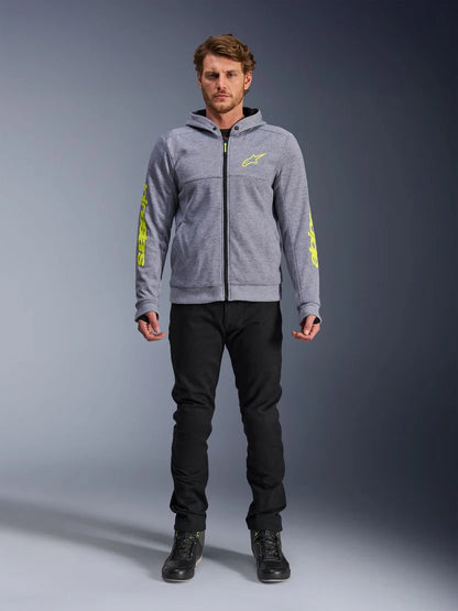 Alpinestars Chrome V2 Sport Hoodie | Gray Heather Fluo Yellow