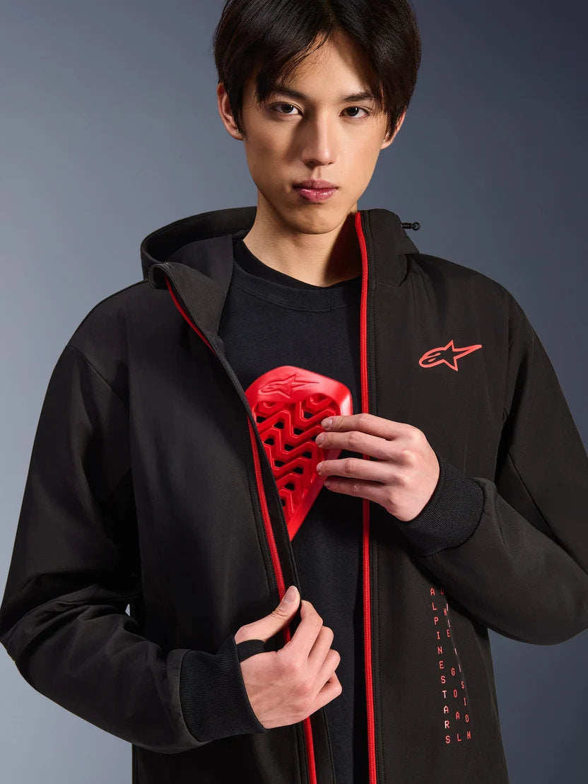Alpinestars Radium Tech Kapuzenjacke | Black Bright Red