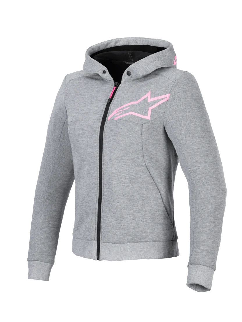 Alpinestars Stella Chrome V2 Sport Hoodie | Gray Heather Pink Fluo