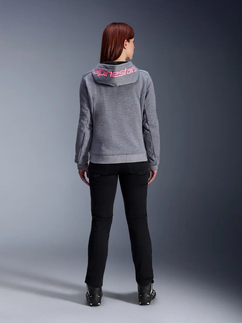 Alpinestars Stella Chrome V2 Sport Hoodie | Gray Heather Pink Fluo