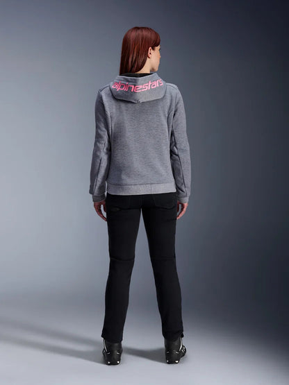 Alpinestars Stella Chrome V2 Sport Hoodie | Gray Heather Pink Fluo