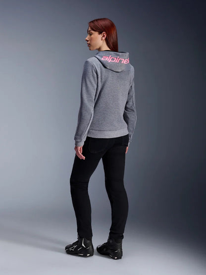 Alpinestars Stella Chrome V2 Sport Hoodie | Gray Heather Pink Fluo