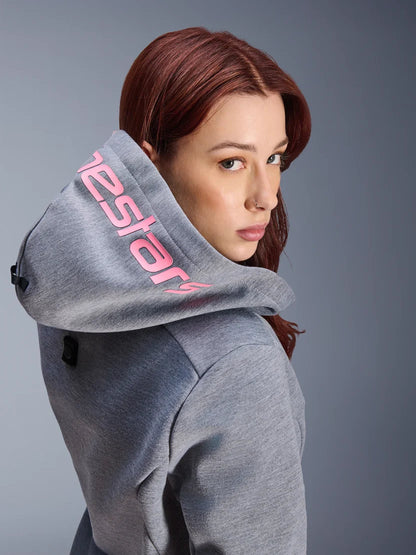 Alpinestars Stella Chrome V2 Sport Hoodie | Gray Heather Pink Fluo