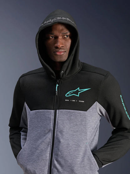 Alpinestars Chrome V2 Sport Hoodie | Black Gray Heather Turquoise