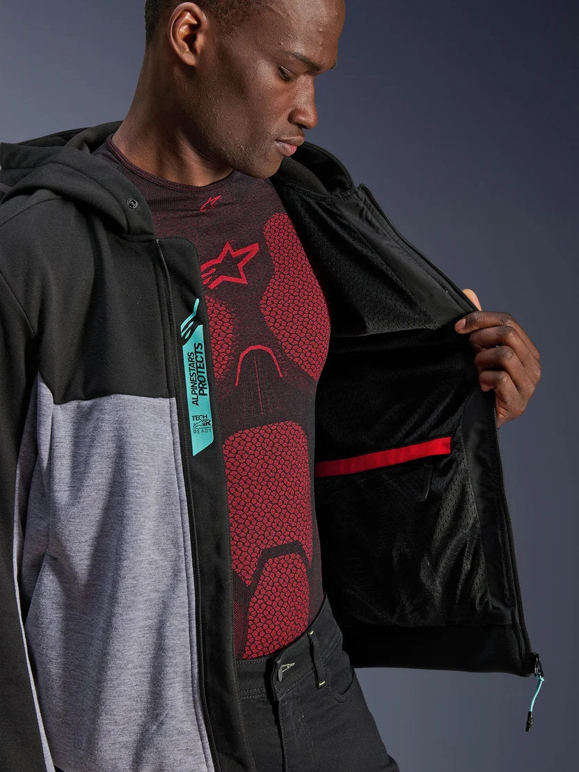 Alpinestars Chrome V2 Sport Hoodie | Black Gray Heather Turquoise