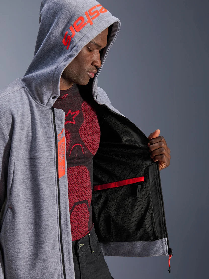 Alpinestars Chrome V2 Sport Hoodie | Gray Heather Red Fluo