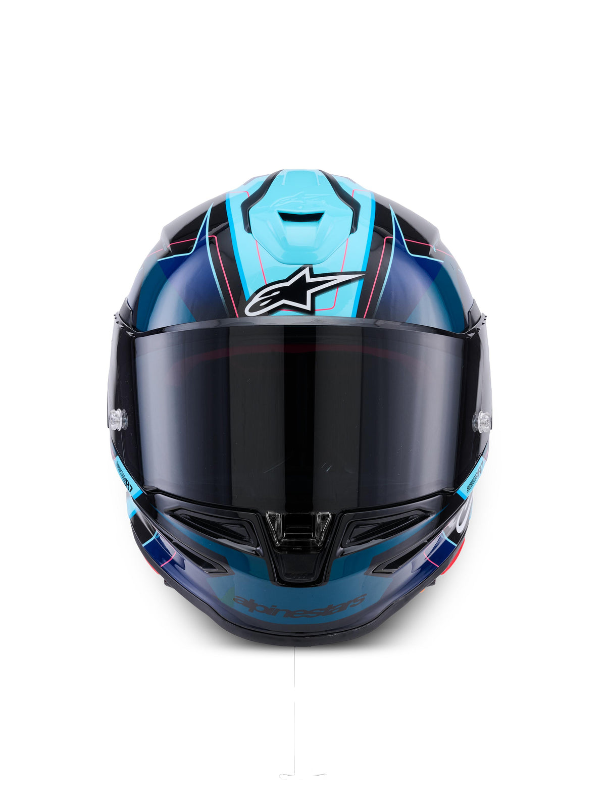 Alpinestars SUPERTECH R7 KINETIS | BLK BLUE PINK FL WHITE GLOSSY