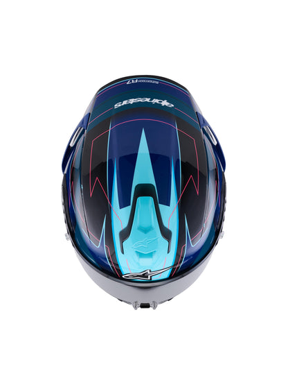 Alpinestars SUPERTECH R7 KINETIS | BLK BLUE PINK FL WHITE GLOSSY