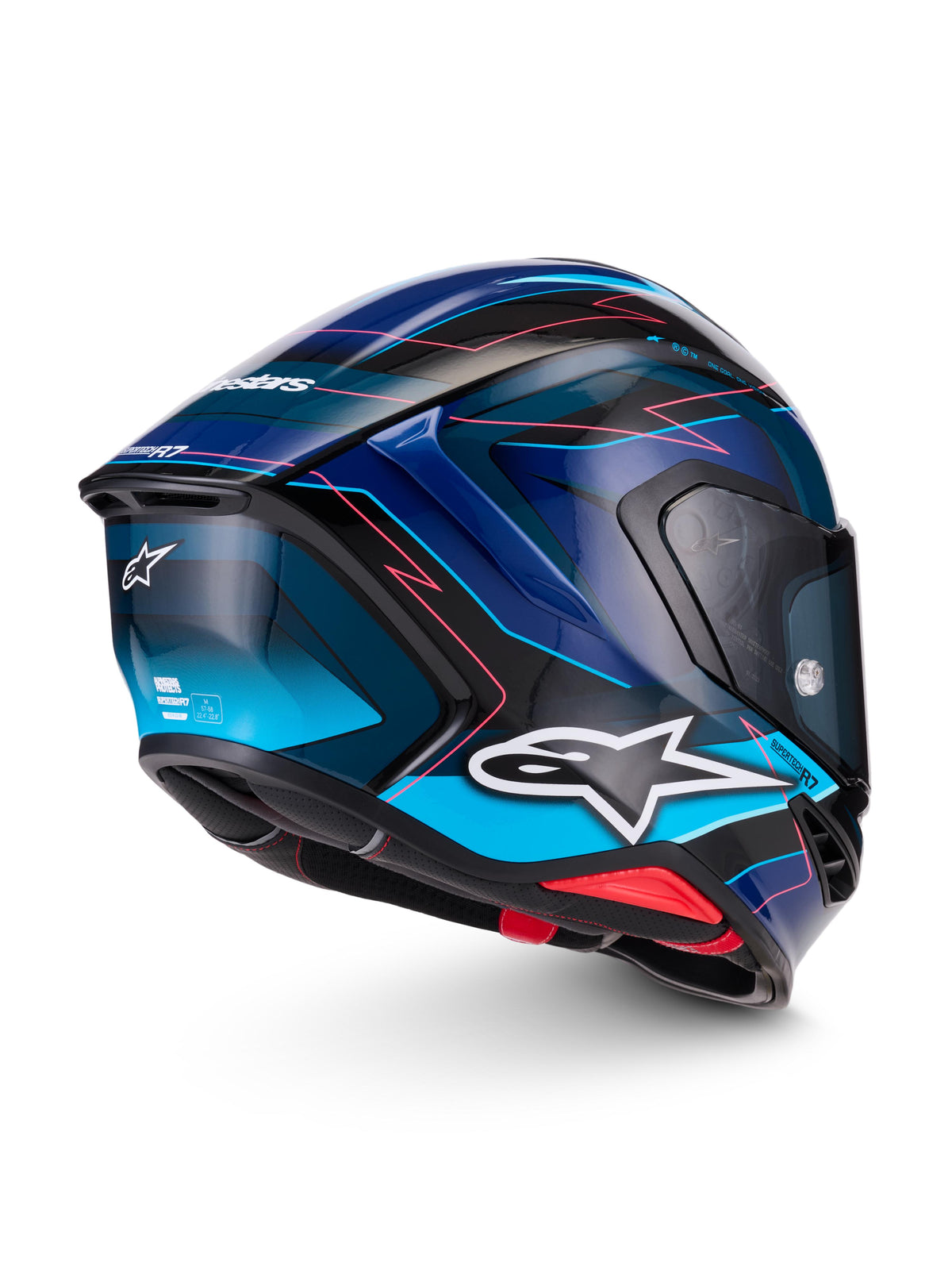 Alpinestars SUPERTECH R7 KINETIS | BLK BLUE PINK FL WHITE GLOSSY