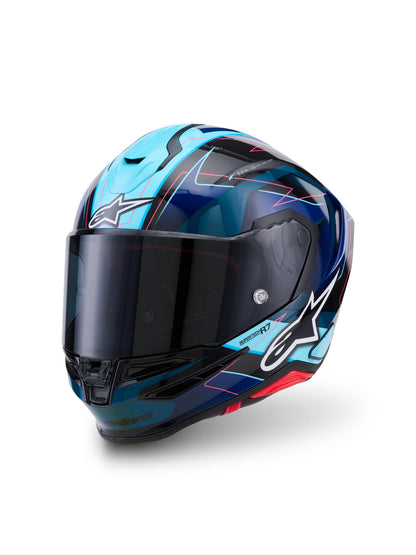 Alpinestars SUPERTECH R7 KINETIS | BLK BLUE PINK FL WHITE GLOSSY