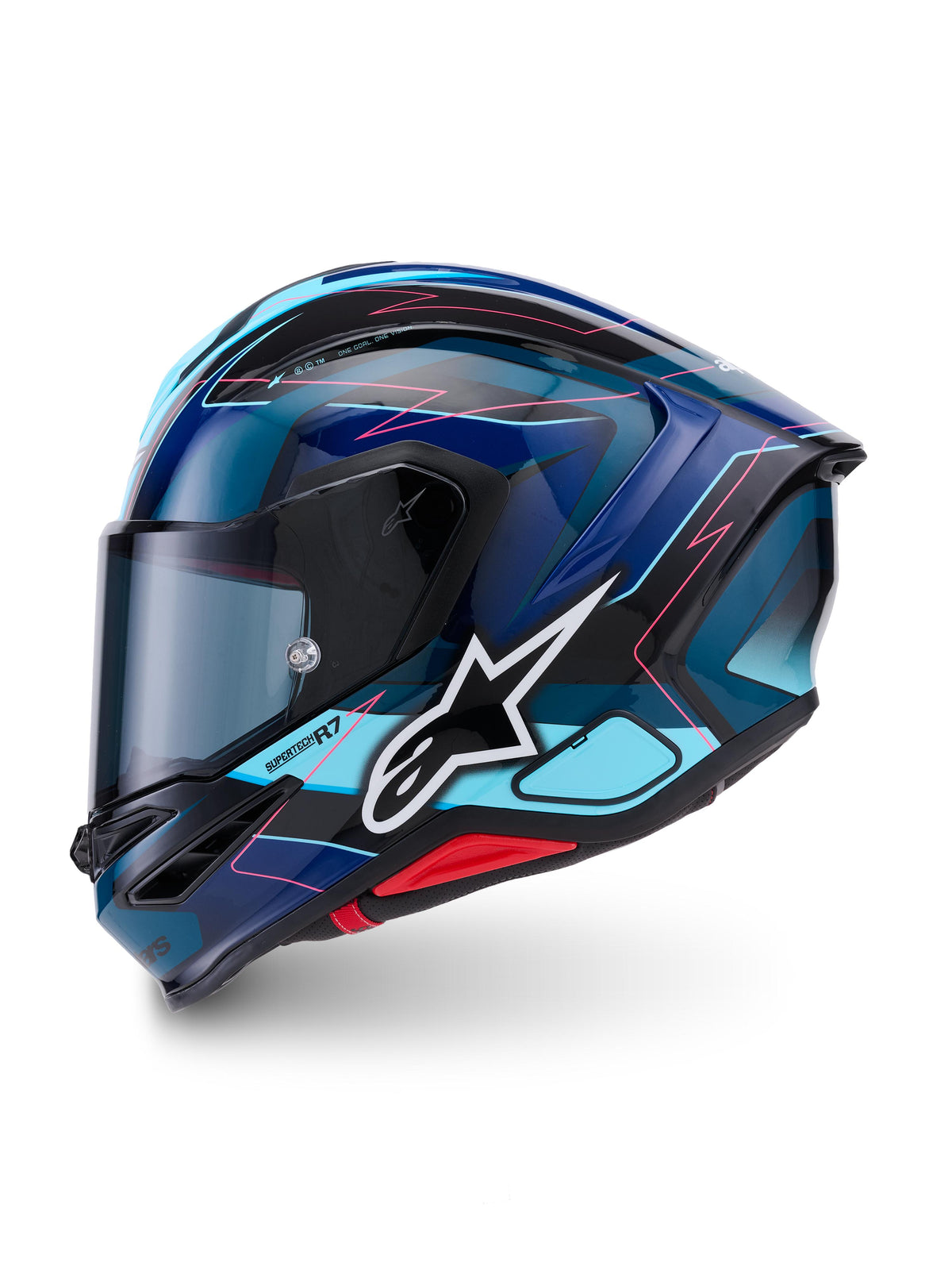Alpinestars SUPERTECH R7 KINETIS | BLK BLUE PINK FL WHITE GLOSSY