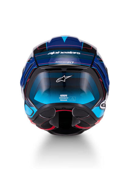 Alpinestars SUPERTECH R7 KINETIS | BLK BLUE PINK FL WHITE GLOSSY