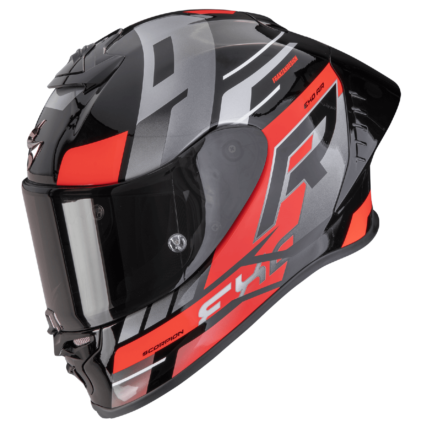 Scorpion EXO-R1 EVO II AIR ADRENALINE Schwarz-Rot-Silber