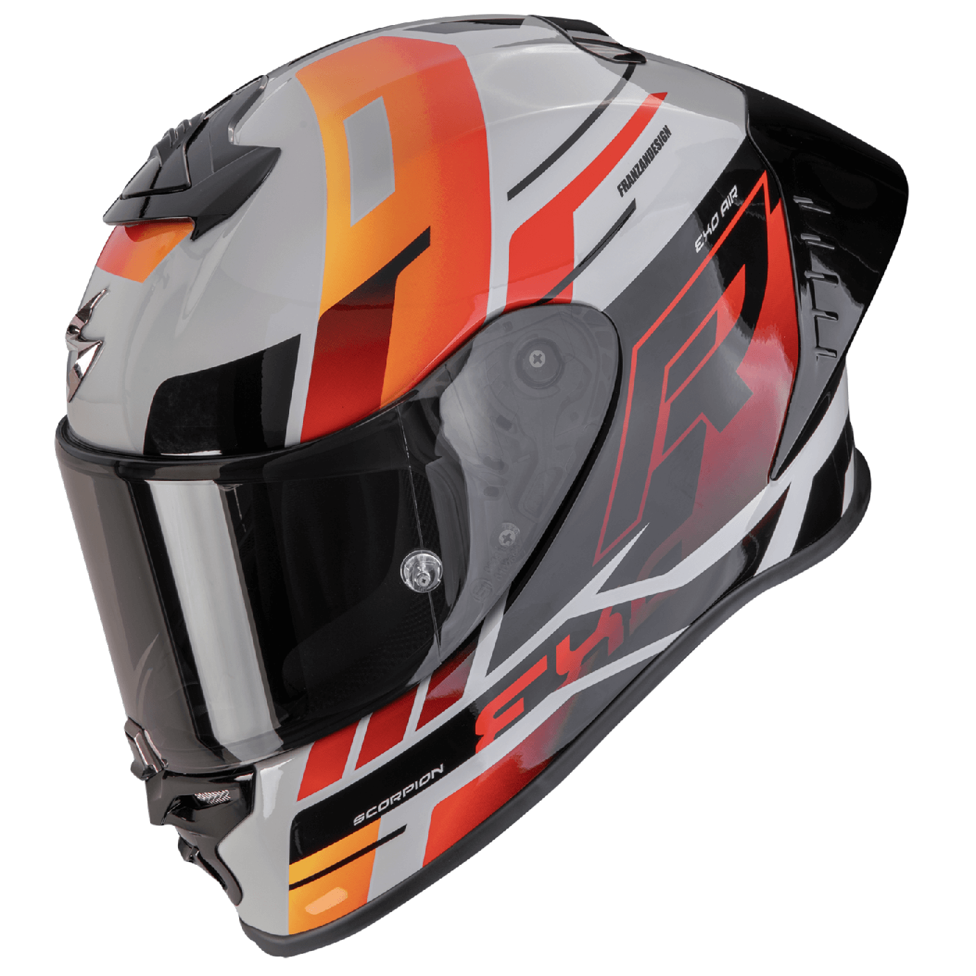 Scorpion EXO-R1 EVO II AIR ADRENALINE Grau-Rot-Orange