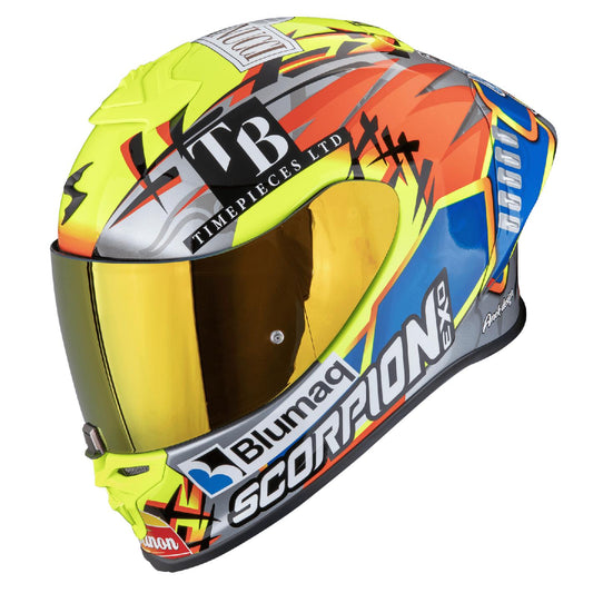 Scorpion EXO-R1 EVO II AIR ARON MISANO Silber-Neongelb-Blau