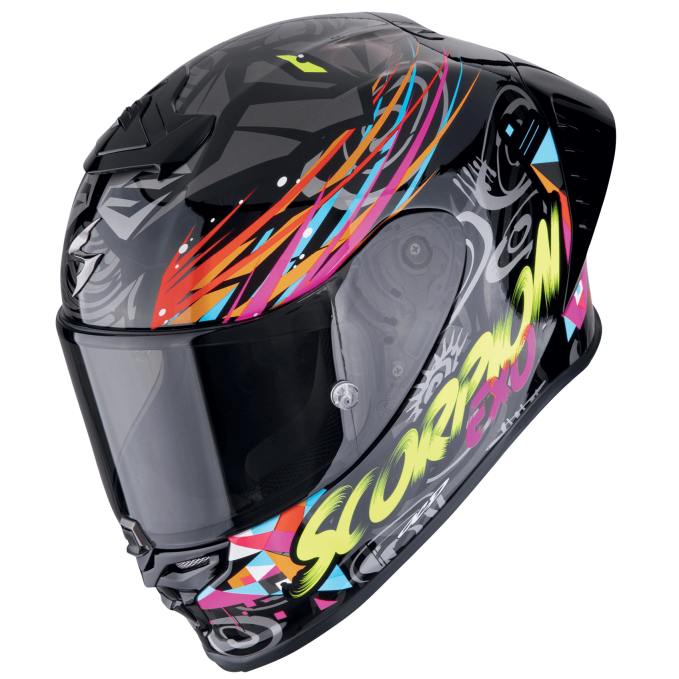 Scorpion EXO R1 EVO II Air Savage Schwarz-Blau-Rosa