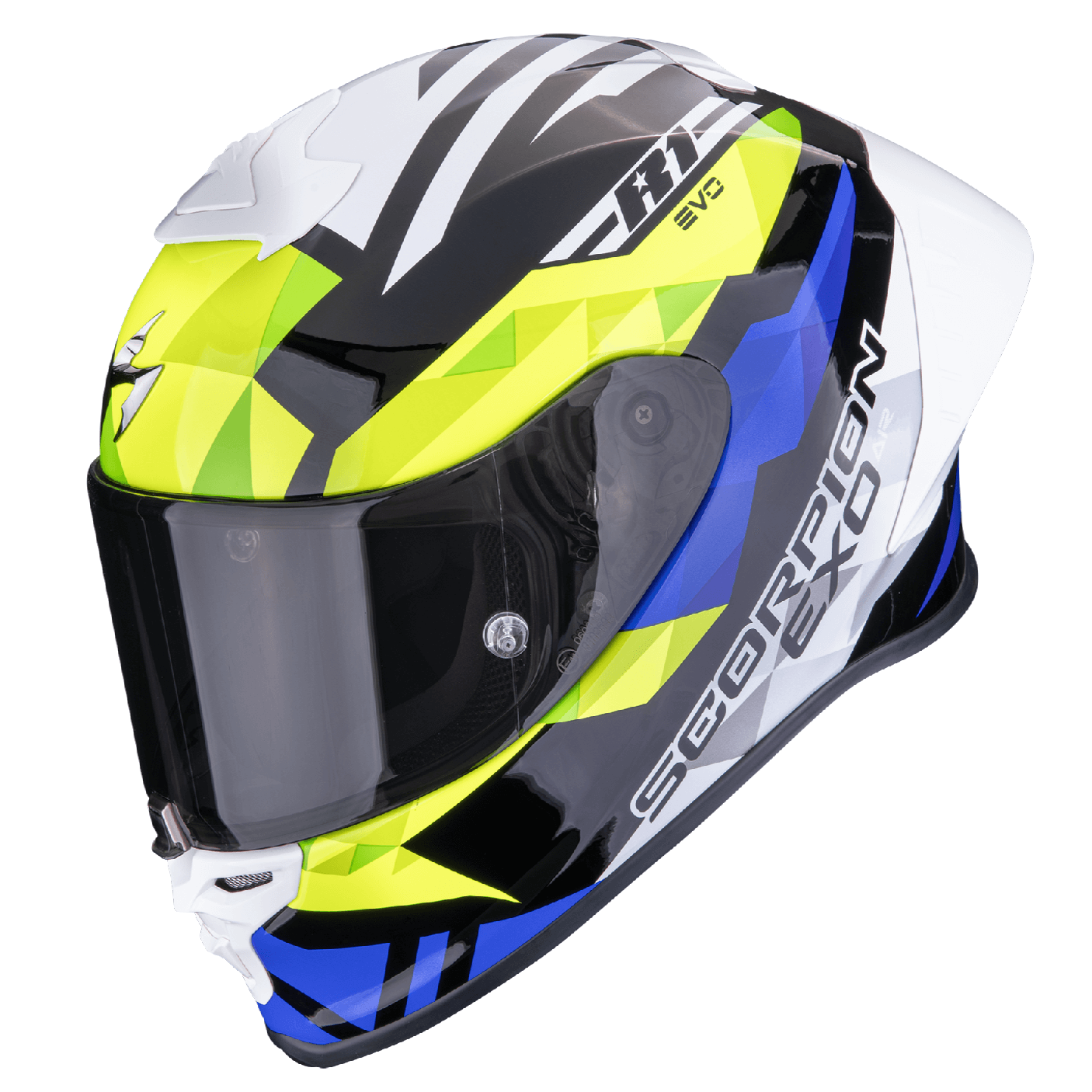 Scorpion EXO-R1 EVO II AIR VALERE Schwarz-Blau-Neon gelb