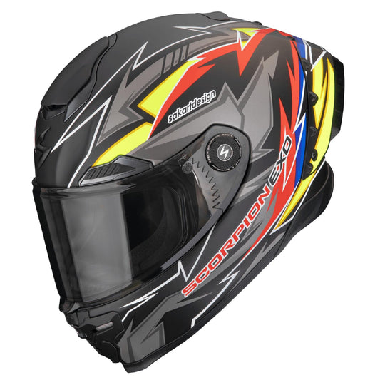 Scorpion EXO-RACE AIR MOVE ON Schwarz-Rot-Gelb Matt