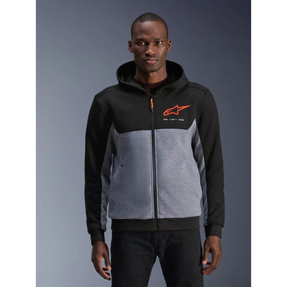 Alpinestars Chrome V2 Sport Hoodie | Black Gray Heather Red Fluo