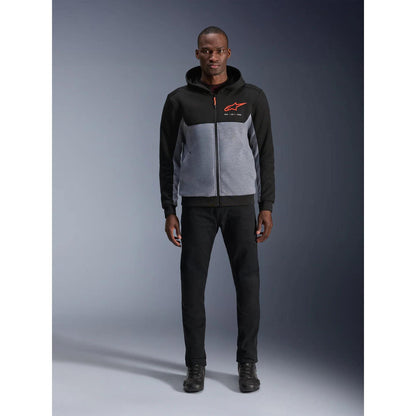 Alpinestars Chrome V2 Sport Hoodie | Black Gray Heather Red Fluo