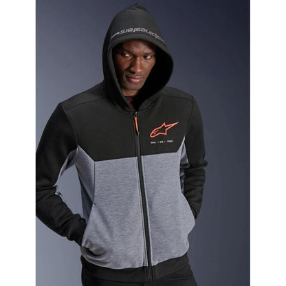 Alpinestars Chrome V2 Sport Hoodie | Black Gray Heather Red Fluo