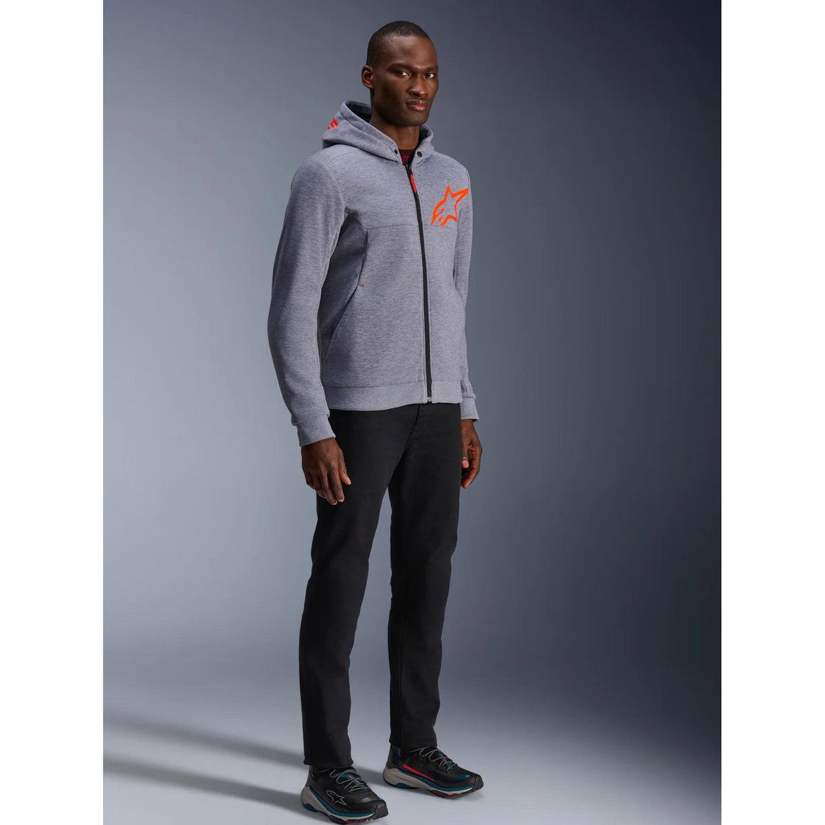 Alpinestars Chrome V2 Sport Hoodie | Gray Heather Red Fluo